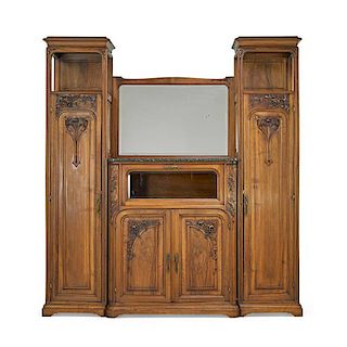 FRENCH ART NOUVEAU Tall cabinet