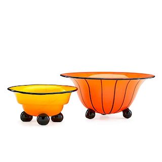 MICHAEL POWOLNY; LOETZ Two Tango glass bowls
