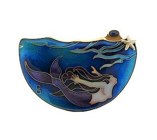 Merry Lee Rae 18k Gold Mermaid Aquamarine  Pendant