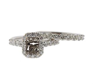 18k Gold Diamond Engagement Wedding Ring Set