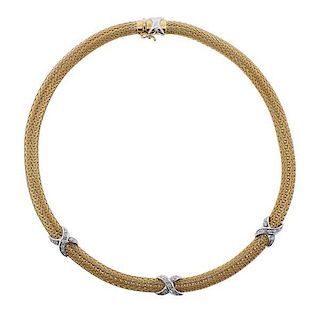 Sidney Garber 18k Gold Diamond Necklace