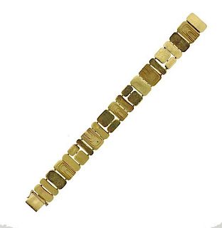 Modernist 18K Gold Geometric Link Bracelet