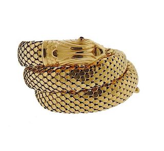 Antique 18k Gold Snake Wrap Bracelet