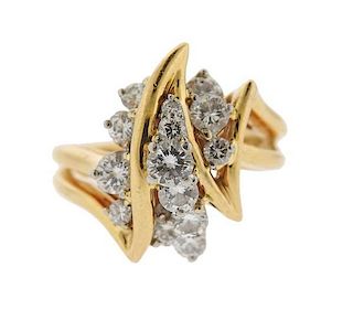 Oscar Heyman 18k Gold Platinum Diamond Cluster Ring