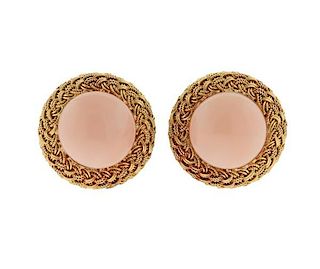 1960s 18k Gold Coral Earrings