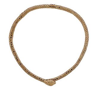 Antique 18k Gold Snake Necklace