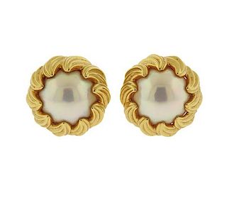 Tiffany &amp; Co 18k Gold Pearl Earrings