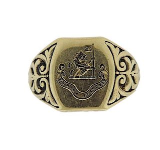 Antique Tiffany &amp; Co 14k Gold Crest Ring