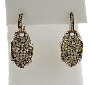 14k Gold Fancy Diamond Earrings