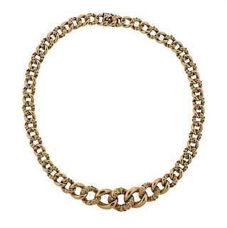 Antique Victorian Continental 18k Gold Link Necklace