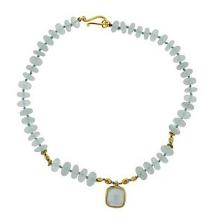 Darlene de Sedle 22K Gold Aquamarine Necklace