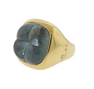 Pomellato 18K Gold Aquamarine Ring