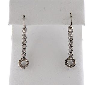 Antique Platinum Diamond Earrings