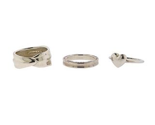 Tiffany &amp; Co Sterling Silver Ring Lot of 3