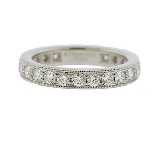 Tiffany &amp; Co Platinum Diamond Eternity Wedding Band Ring