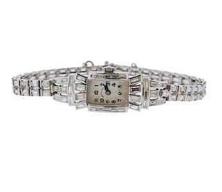 Hamilton Mid Century Platinum Diamond Watch