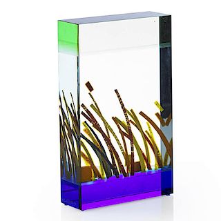 TOMAS HLAVICKA Glass sculpture, "Water"