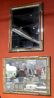 Pair of Mirrors Gilt Trim Sectional Mirrors