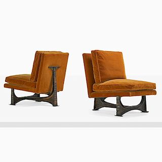 PAUL EVANS Rare pair of lounge chairs