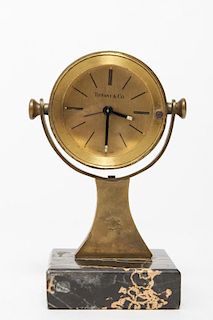 Tiffany & Co. Mid-Century Alarm Clock, Brass