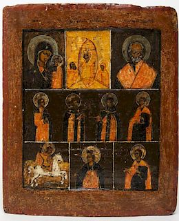 Russian Painted Wood Icon, Orthodox Christian