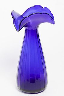 Cobalt Blue Art Glass Large Vase