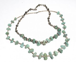 Navajo Turquoise & Silver or Bead Necklaces, 2