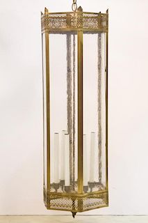 Mid-Century Modern Brass Hanging Lantern