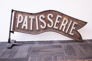 French Toleware Patisserie Sign, Vintage, on Stand