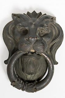 Antique Bronze Lion's Head Doorknocker