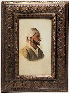 Orientalist Oil on Panel of Muslim Man, 19th C.