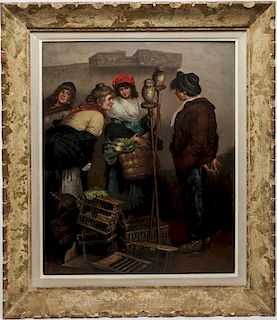 Signed Bolletti- Genre Painting Oil on Panel