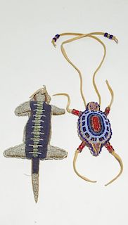 Native American Beaded Umbilical Cord Fetishes, 2