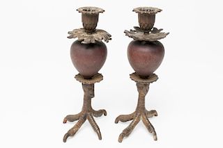 Cast Iron Claw Talon Foot Candle Holders