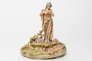 Royal Dux Bohemia Art Nouveau Pottery Centerpiece