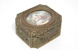 French Gilt Bronze Sewing Box, Antique