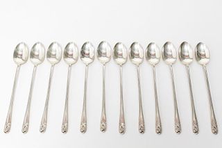 International Silver Sterling Iced Tea Spoons, 12