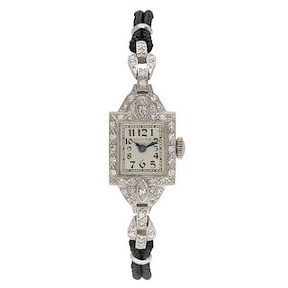 Hamilton Diamond Watch in Platinum Ca. 1935