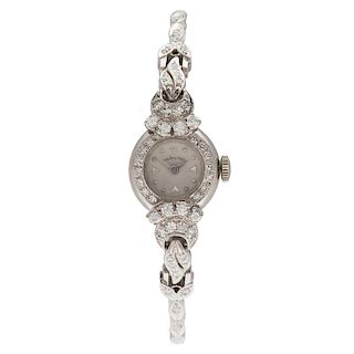 Hamilton Diamond Wrist Watch in 14 Karat White Gold