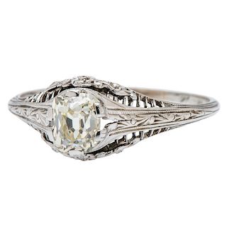 Edwardian Diamond Ring in 18 Karat White Gold
