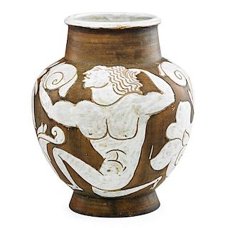 RENE BUTHAUD Fine and large vessel w/ nudes