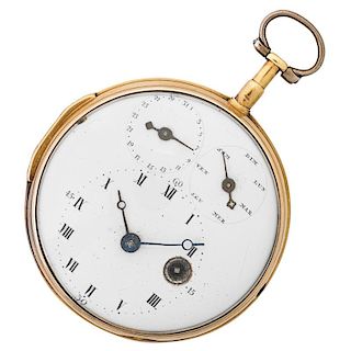 KEY WIND YELLOW GOLD FUSEE POCKET WATCH