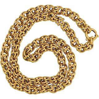SUBSTANTIAL YELLOW GOLD LINK NECKLACE