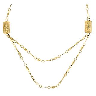 EGYPTIAN REVIVAL YELLOW GOLD NECKLACE