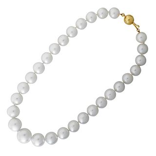 SOUTH SEA PEARL & YELLOW GOLD NECKLACE