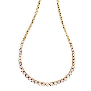DIAMOND & YELLOW GOLD RIVIERE NECKLACE