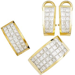 INVISIBLY SET DIAMOND & YELLOW GOLD SUITE