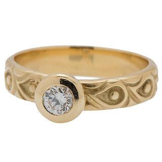 Jane Bohan Paisley Diamond Ring in 18 Karat Yellow Gold