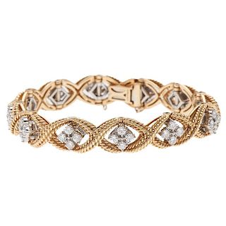 Jabel Diamond Bracelet in Two Tone 18 Karat Gold