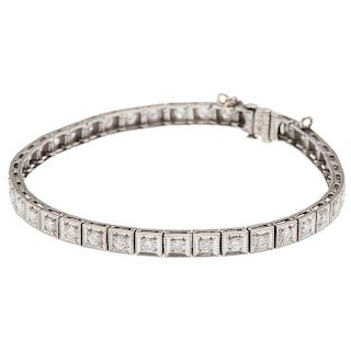 Diamond Line Bracelet in Platinum